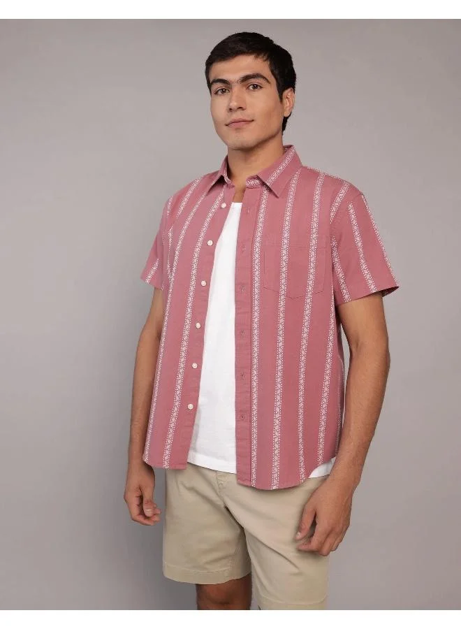 امريكان ايجل AE Poolside Striped Button-Up Shirt