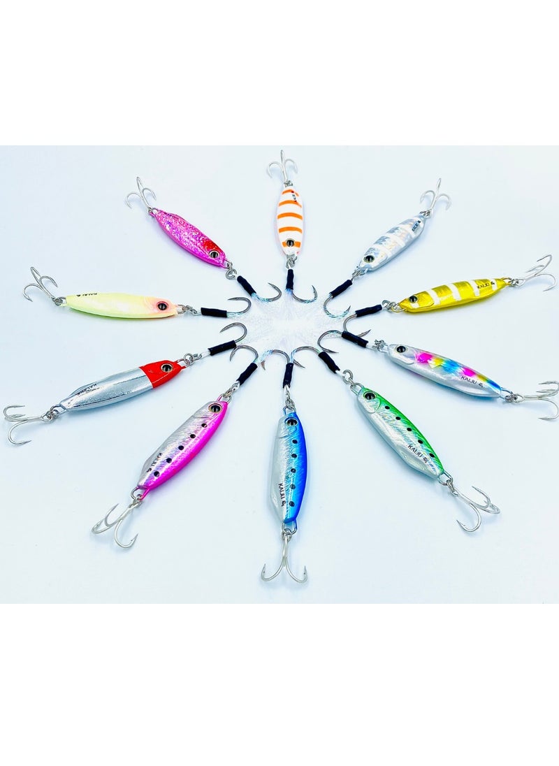 oakura Kaiju Silver Zebra Jig - 30G Weights, Extra Sharp Bkk Hook, 10 Mesmerizing Colors - Lightweight Gear For Epic Fishing Adventures  - Image 2