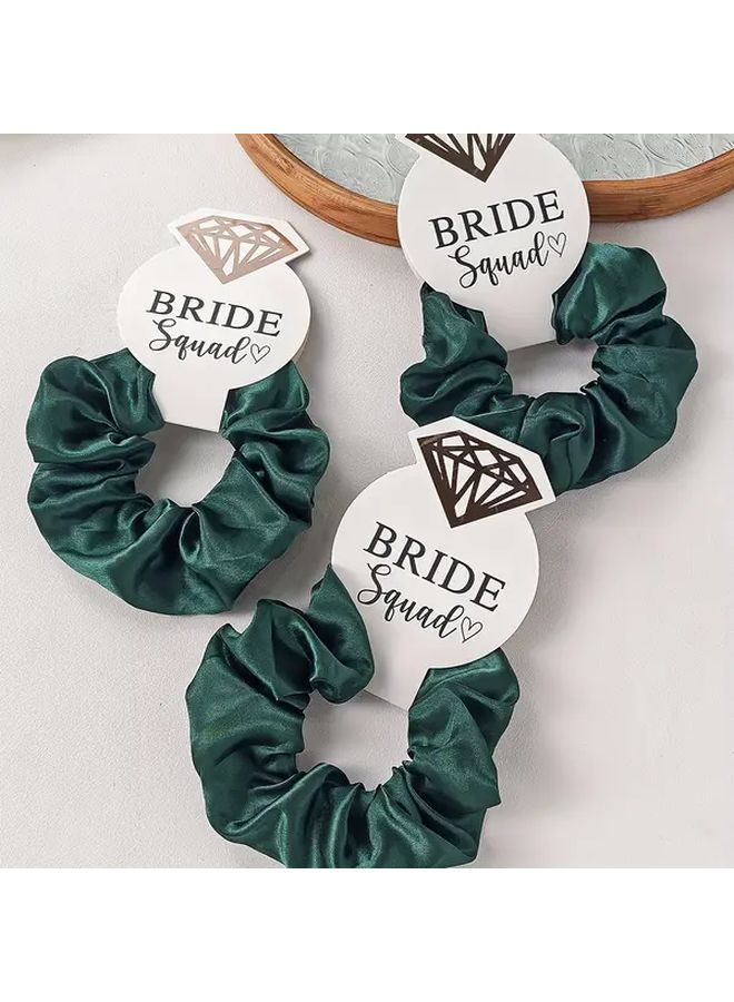 Pink And White Fabric Hair Scrunchies 10 Pack Soft Silky No Damage Hair Ties For Wedding Bridal Party Gift - Image 3