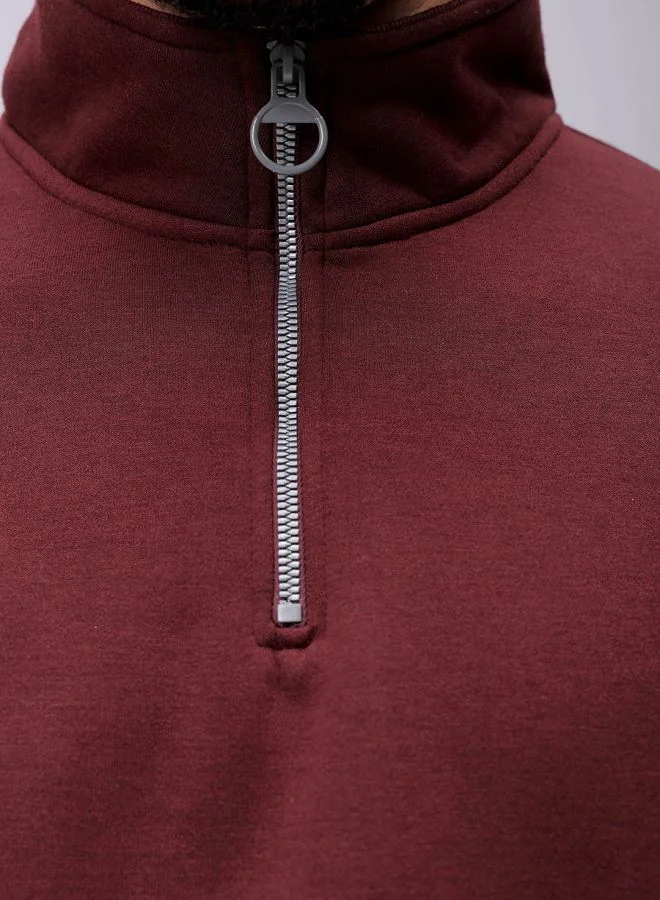 شركة المرآب الهندية Men Relaxed Fit Solid High neck Overhead High Neck Sweatshirt