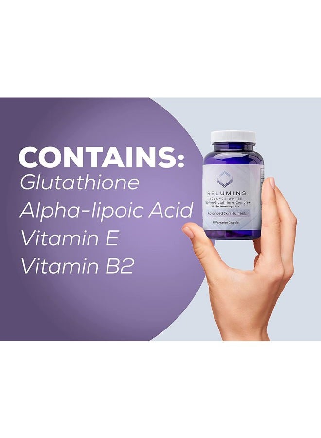 RELUMINS Advance White 1650mg Glutathione Complex – 15x for Dermatologist Use (2 Pack - 90 Capsules Each) - Image 5