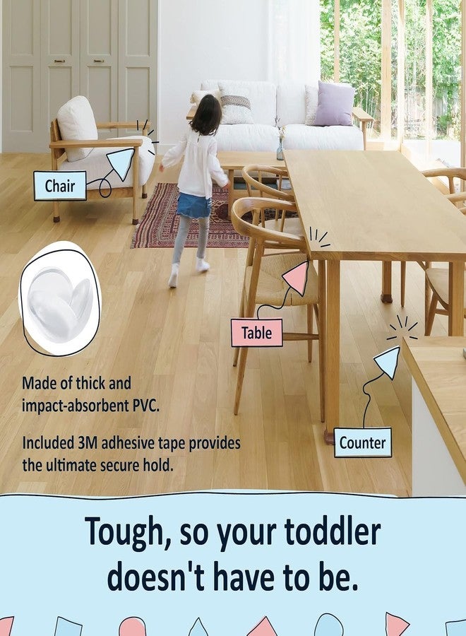 RECLUSE 12 Pack Round Corner Protector for Baby Proof Clear and Transparent Bumper for Baby Child Safety Self-Adhesive Table Corner Protectors, Table Edge and Furniture Guards - Image 2