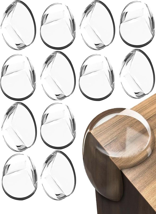 RECLUSE 12 Pack Round Corner Protector for Baby Proof Clear and Transparent Bumper for Baby Child Safety Self-Adhesive Table Corner Protectors, Table Edge and Furniture Guards - Image 1