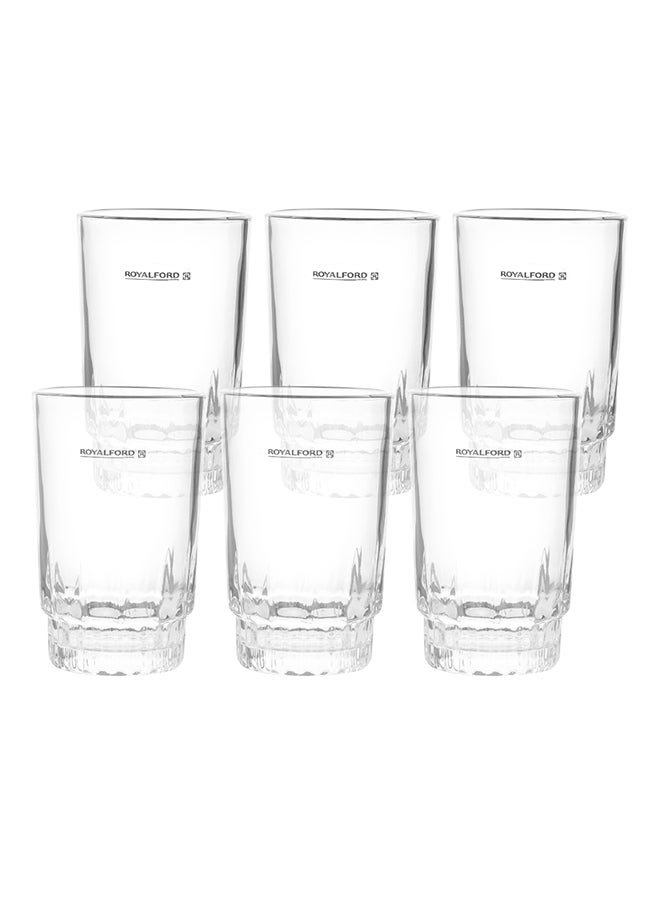 Royalford 6-Piece Glass Tumbler Set Clear 266ml - Image 1