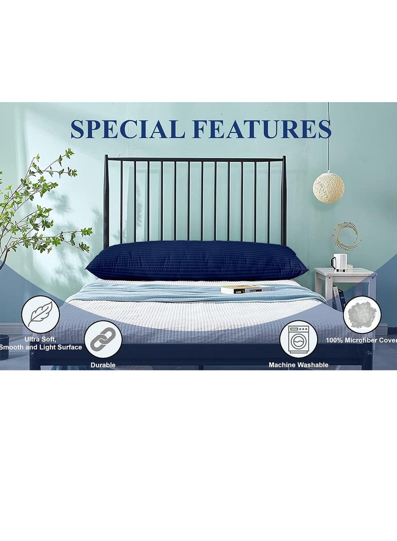DubaiGallery Long Body Pillow 1pc, Fabric: 100% Polyester 85 GSM Microfiber 1 cm Stripe Super Soft, Filling: 1300 gm Hollow Fiber Comfort, Breathable & Ultra Soft , Size: 45 x 120 cm  - Image 4