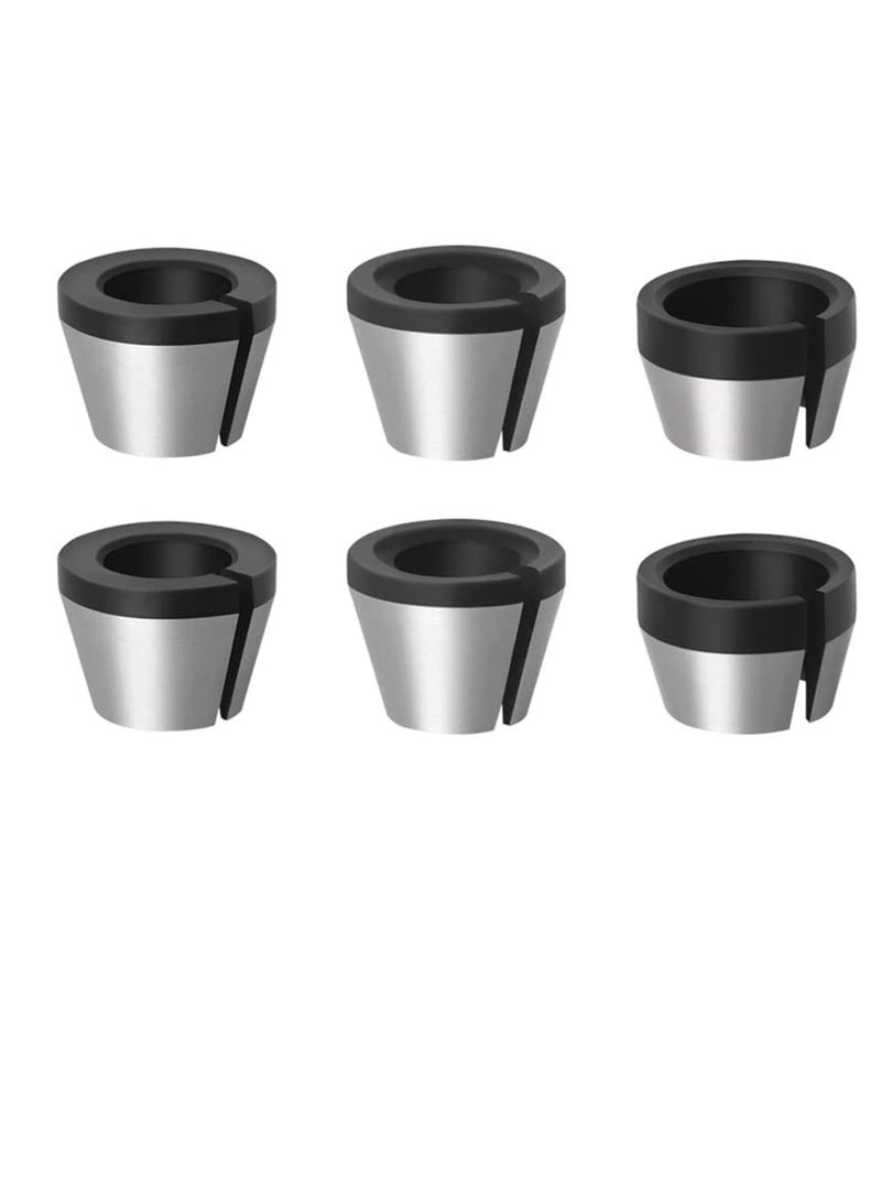6Pcs Router Collet Chuck Carbon Steel Collet Woodworking Milling Chuck Adapter for Trimming Engraving Machine Milling Machine Parts 6mm 6.35mm 8mm - Image 1