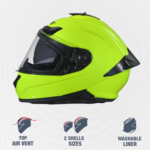 SMK Helmets SMK Typhoon Solid ISI ECE & DOT Certified Full Face Dual Visor Helmet for Men and Women with Pinlock Fitted Clear Visor and Inner Sun Visor - Image 2