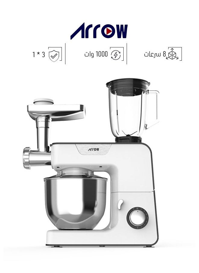 Arrow 3 in 1 Blender with Meat Grinder and Mixer - 1000 Watt - 8 Speeds - RO 06SMB  - Image 1