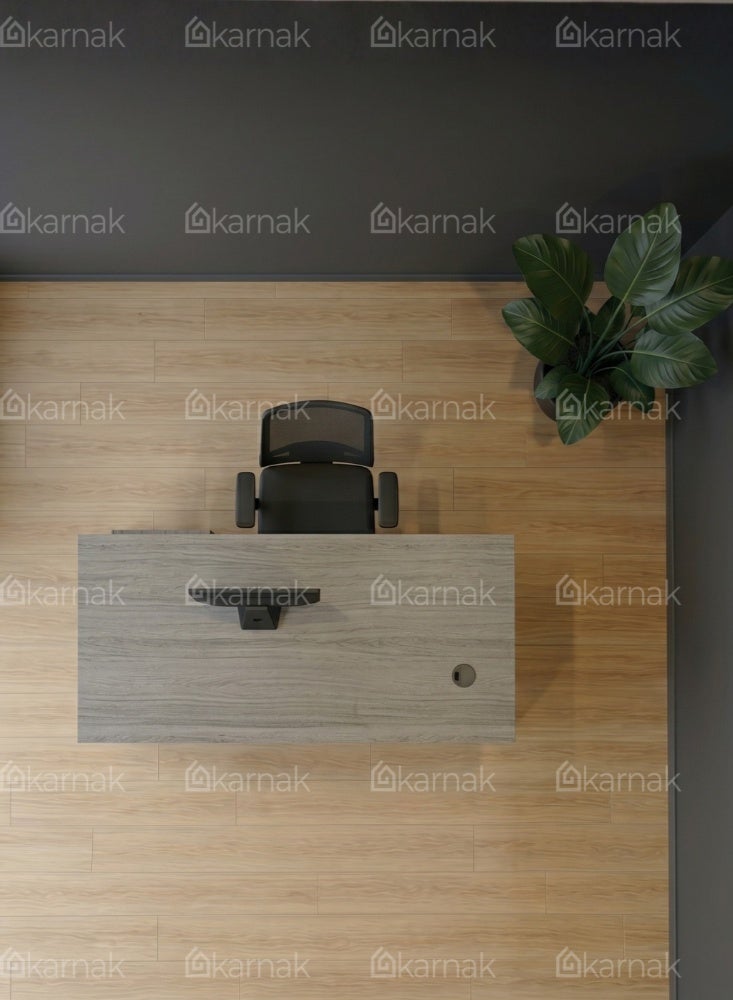 KARNAK Clanton Office Computer Desk with 3 Drawers & Lock Keys Industrial Study Table Rustic Workstation (Grey) - Image 3