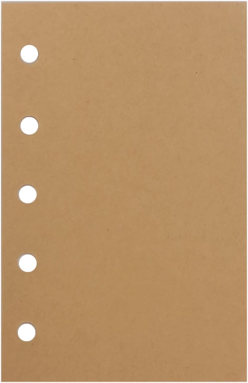 Zelten 1 Pack A8 40 Sheets/80 Pages Kraft Loose Leaf Punched Paper Refills Paper for 5 Hole Binder Personal Organizer Diary Notebook Refillable Planner - Image 2