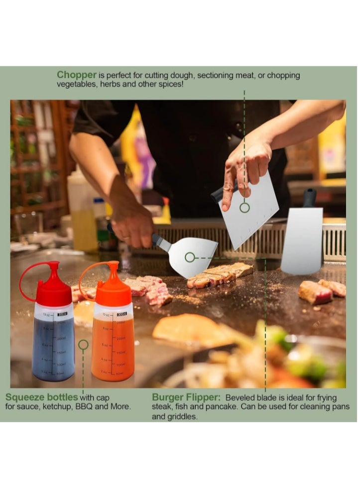 Arabest 35PCS Griddle Accessories Kit, Flat Top Grill Accessories Set for Blackstone and Camp Chef, Grill Spatula Set with Enlarged Spatulas, Basting Cover, Scraper for Outdoor Barbecue - Image 5