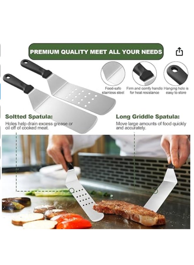 Arabest 35PCS Griddle Accessories Kit, Flat Top Grill Accessories Set for Blackstone and Camp Chef, Grill Spatula Set with Enlarged Spatulas, Basting Cover, Scraper for Outdoor Barbecue - Image 3