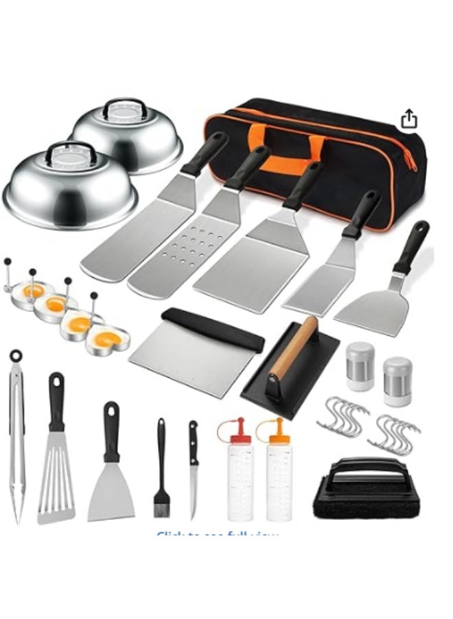 Arabest 35PCS Griddle Accessories Kit, Flat Top Grill Accessories Set for Blackstone and Camp Chef, Grill Spatula Set with Enlarged Spatulas, Basting Cover, Scraper for Outdoor Barbecue - Image 1