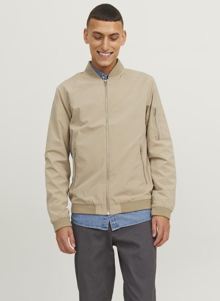 JACK & JONES Solid Zip Bomber Jacket - Image 1