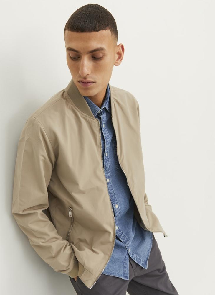 JACK & JONES Solid Zip Bomber Jacket - Image 3