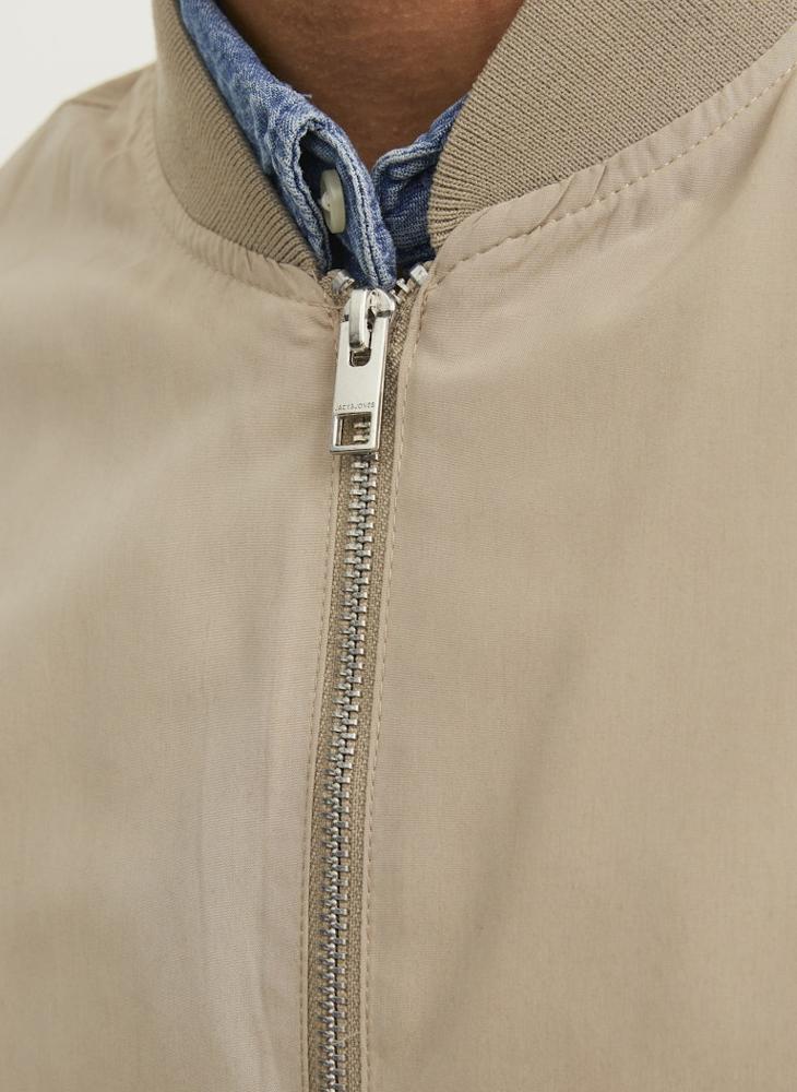 JACK & JONES Solid Zip Bomber Jacket - Image 4