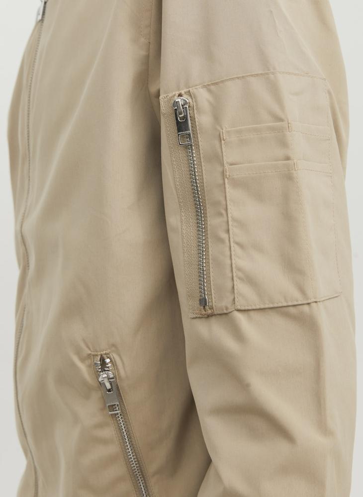 JACK & JONES Solid Zip Bomber Jacket - Image 5