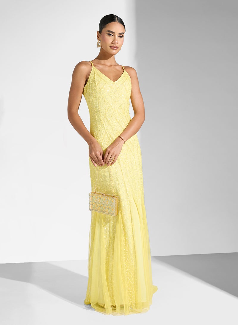 نمشي x فستان سهرة حورية البحر مزين بالخرز - Image 1