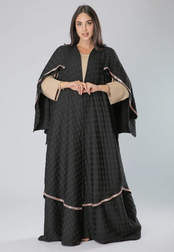 Moistreet Batwing Sleeves Flared Abaya