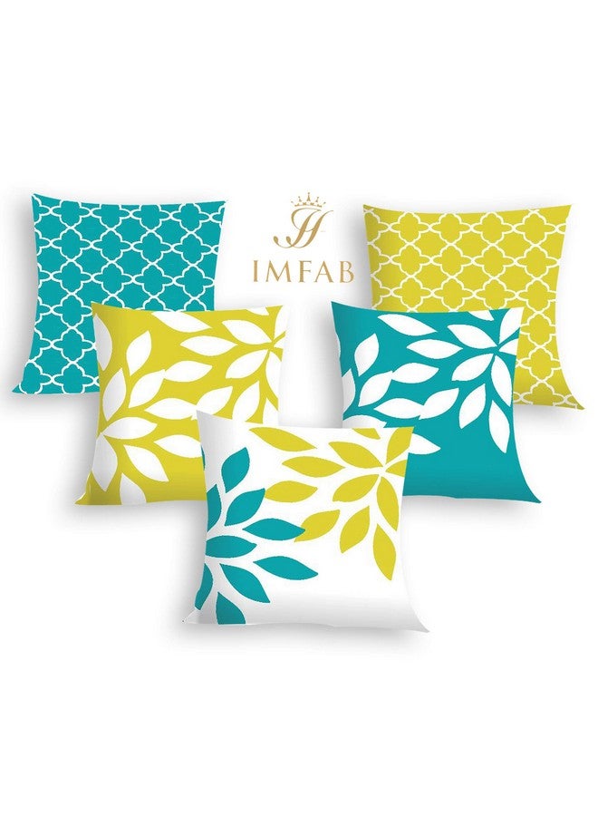IM FAB Canvas Cotton Digital Printed Cushion Covers - 16X16 Inches (Set Of 5 Pcs), 250 TC, Multicolor - Image 2