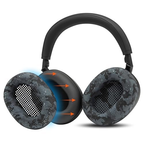 WC SweatZ XM6 Patented Silicone Earpad Sweat Covers Compatible with Sony WH1000XM6 by Wicked Cushions Does not fit WC PadZ XM6 XL Sweatproof Easily Washable Black Camo - Image 1
