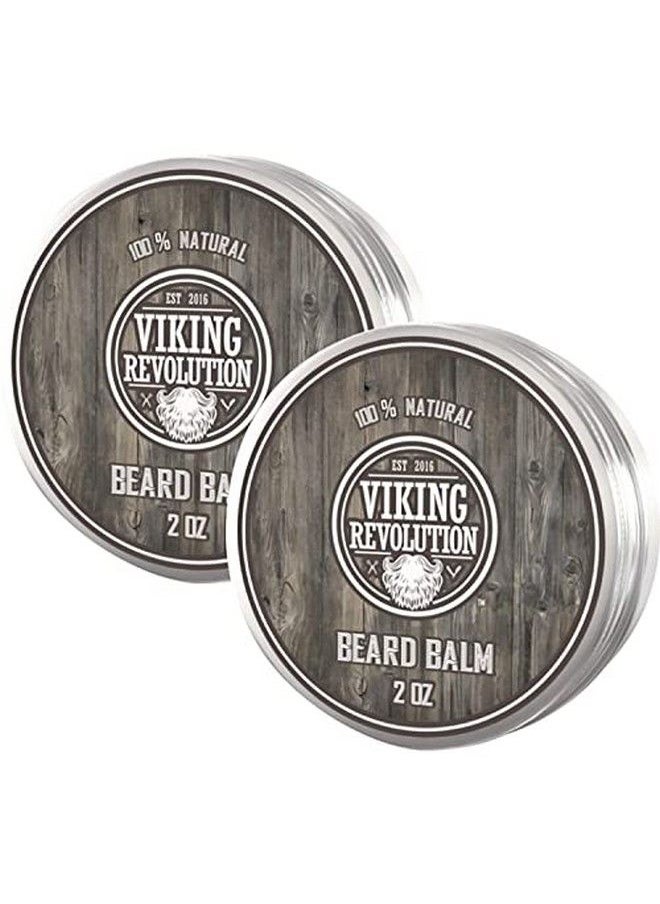 Viking Revolution Beard Balm All Natural Grooming Treatment With Argan Oil & Mango Butter Strengthens & Softens Beards & Mustaches Leave In Conditioner Wax For Men (Citrus Scent Pack Of 2)  - Image 2