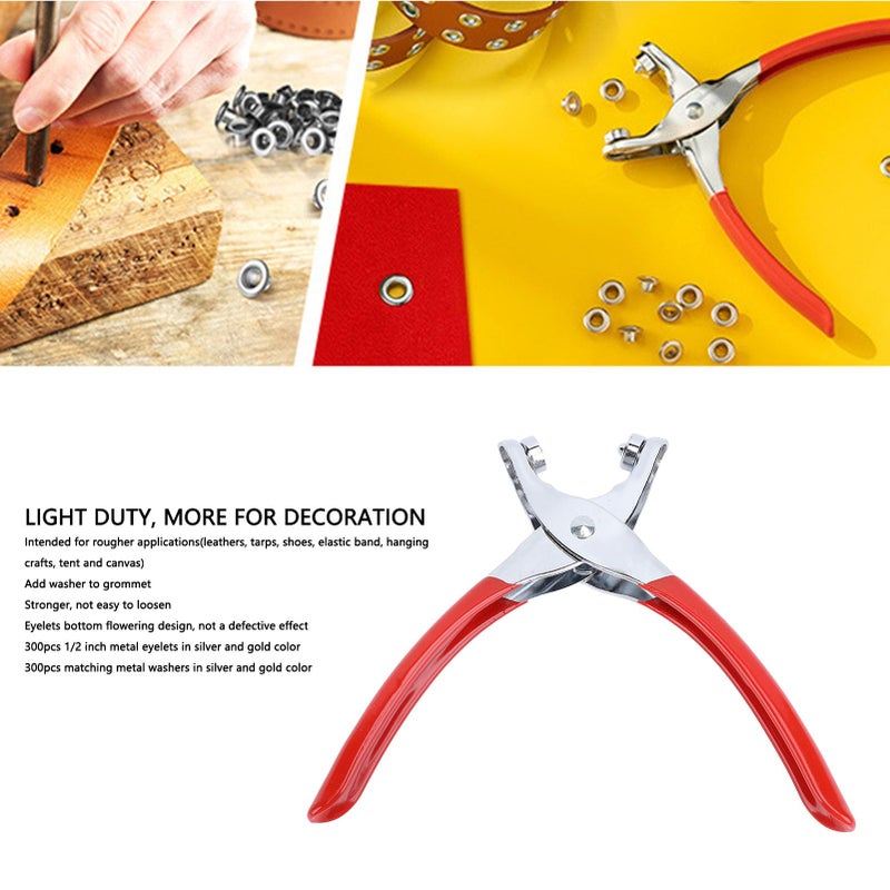 Grommet Tool Kit with 600 Eyelets and 600 Grommets for Fabric Leather Tarps and Belts - Image 3