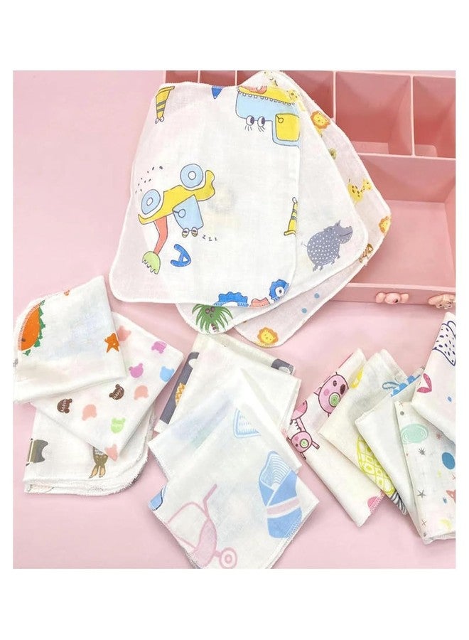 Florabliss® 100% Muslin Cotton Baby Washcloths – Ultra Soft, Absorbent & Reusable Face Towels for Newborn | 25 cm x 25 cm | Pack of 5 (Design May Vary) - Image 2