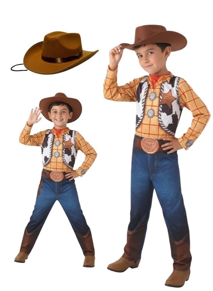 بريميم زي وودي راعي البقر للأطفال من فيلم حكاية لعبة – أصفر - Image 1