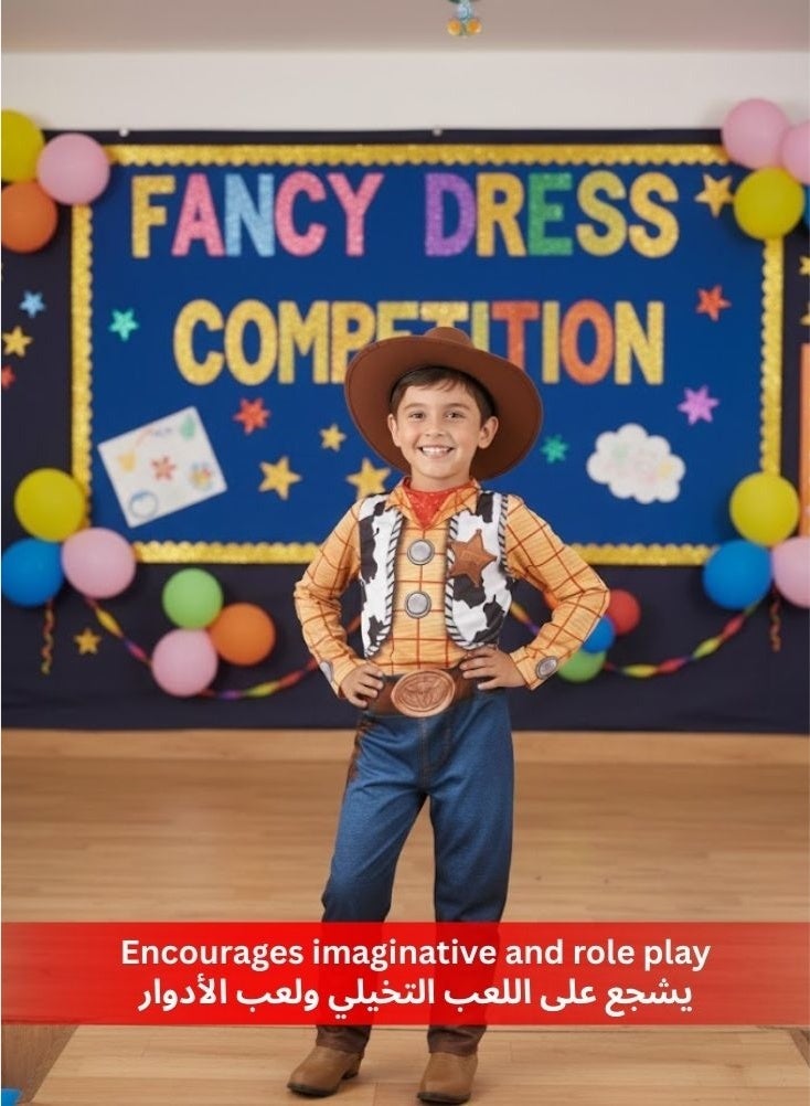 بريميم زي وودي راعي البقر للأطفال من فيلم حكاية لعبة – أصفر - Image 2