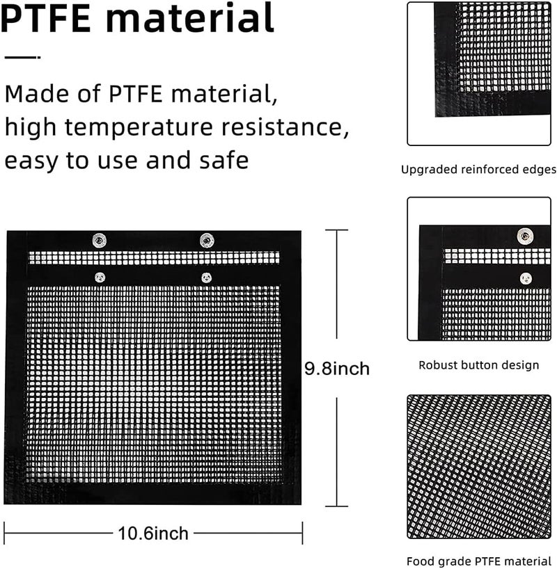 ELECDON BBQ Mesh Grill Bags, High Temperature Resistant Grid Barbecue Bag Reusable Grilling Pouches for Charcoal, Gas, Electric Grills, Barbecue Bag Set Is A Must-Have for All Event (3 Pack, Black) - Image 2