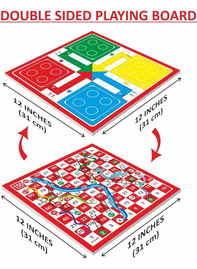 Ankit Toys لعبة الثعابين والسلالم، مجموعة للأطفال من 6 سنوات فما فوق والبالغين، لعبة لودو الداخلية | لعبة استراتيجية للسفر (لودو متوسطة) - Image 5