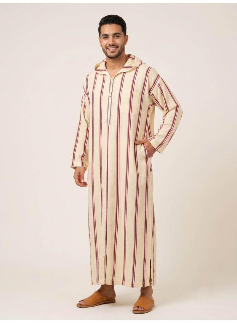 BHNS Men's shirt, nightgown, Moroccan robe, comfortable fit, luxury men's gifts, men's comfortable house robe, long-sleeved Moroccan shirt, men's summer long-sleeved shirt, long-sleeved shirt, men's seven-sleeved robe with comfortable hood, gifts for men - Image 4