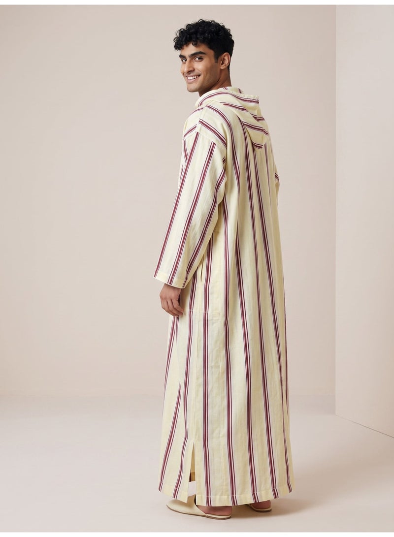 BHNS Men's shirt, nightgown, Moroccan robe, comfortable fit, luxury men's gifts, men's comfortable house robe, long-sleeved Moroccan shirt, men's summer long-sleeved shirt, long-sleeved shirt, men's seven-sleeved robe with comfortable hood, gifts for men - Image 1