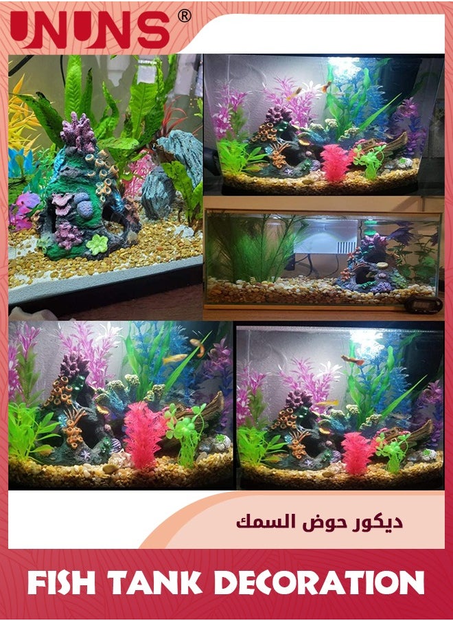 UNUNS Home Decoration,Fish Tank Decoration,Artificial Resin Coral Decoration,Fish Accessory Aquatic Caves Hide Hut,For Freshwater Aquarium,Home Fish Tank Decoration-Coral  - Image 3