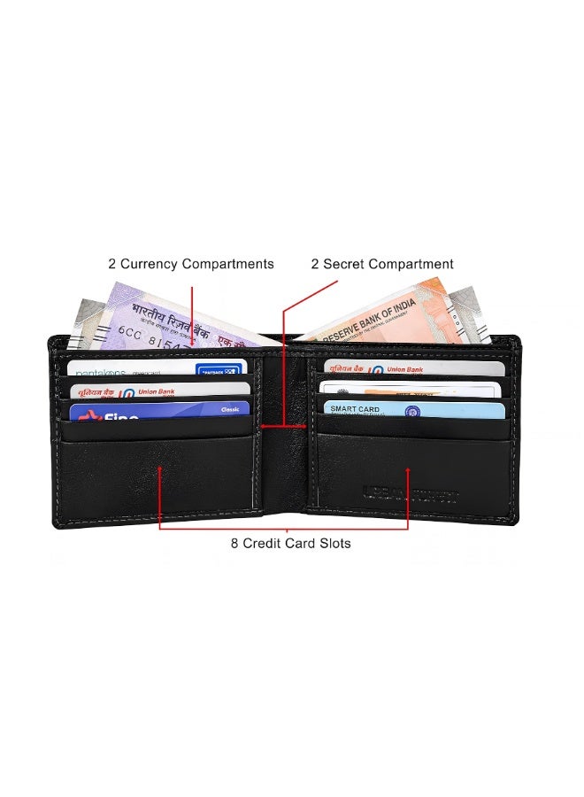 URBANFOREST URBAN FOREST Gavin Black Leather Wallet, Keychain and Pen Gift Set for Men, Premium 3-Piece Combo Set, Stylish Bifold Wallet Accessories, Birthday and Anniversary Gift - Image 5