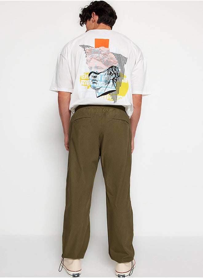 trendyol - بنطلون كاكي للرجال Jogger Fit فضفاض باراشوت - Image 1