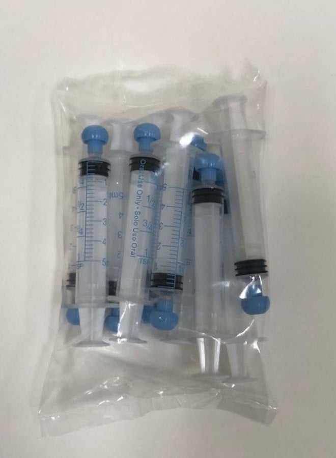Easy Glide 5ml 5cc Oral Syringe, Luer Slip, Caps Included, Great for Oral Medicine and Home Care, 10 Count - Image 1
