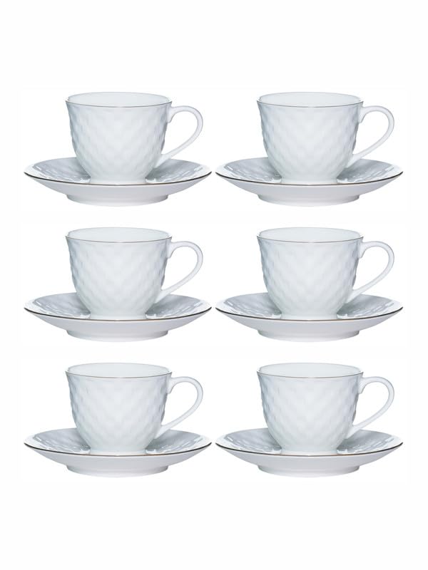 ROXX Bone China Ember Cup Saucer Set of 6pcs Cup 6pcs Saucer RX3559 - Image 2