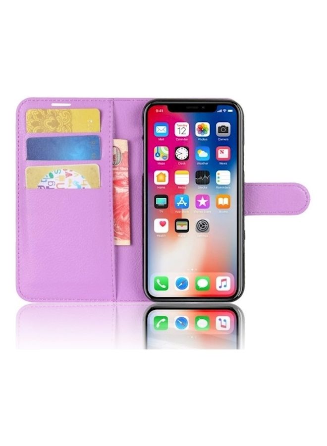 NIBEMINENT Protective Wallet Card Case Cover For Apple iPhone X/Xs Light Purple  - Image 4