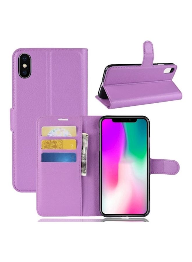 NIBEMINENT Protective Wallet Card Case Cover For Apple iPhone X/Xs Light Purple  - Image 2