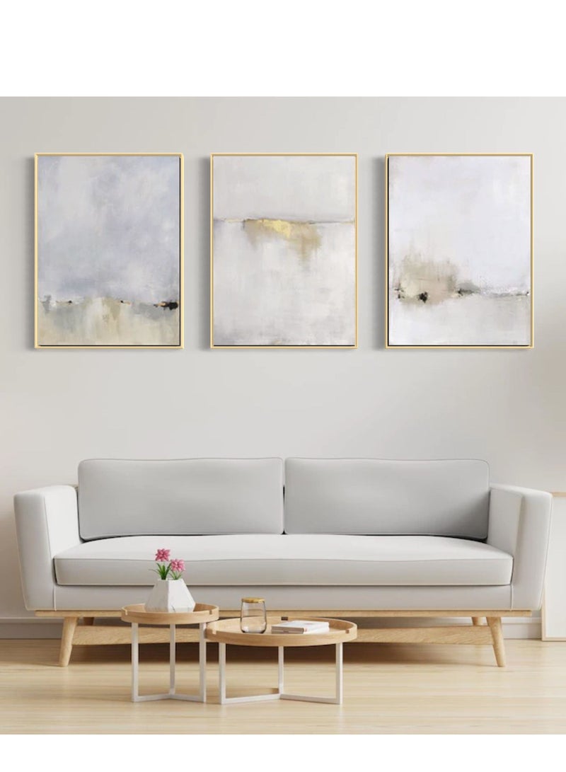 FRAMO Gold Beige Canvas Framed Wall Art  - Image 1