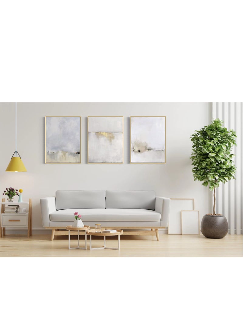 FRAMO Gold Beige Canvas Framed Wall Art  - Image 2