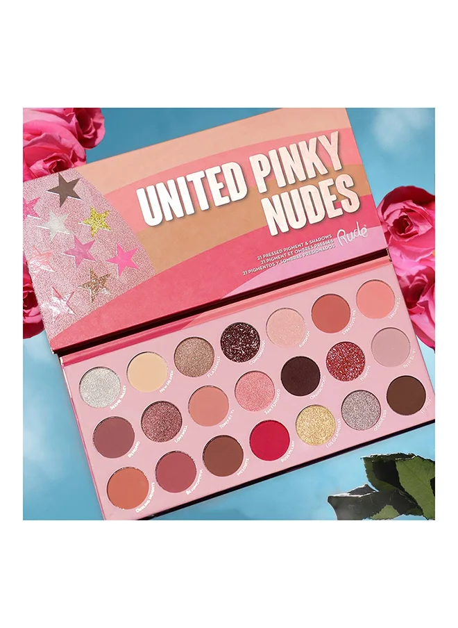 Rude United Pinky Nudes - 21 Pressed Pigment & Shadows Palette