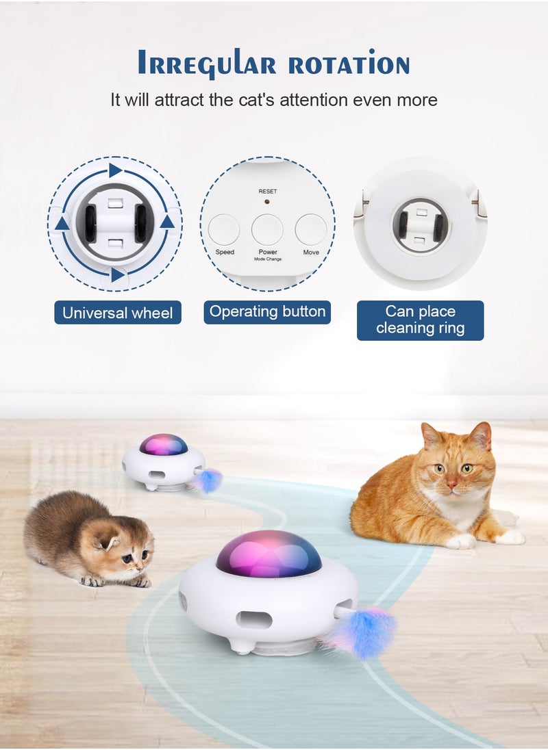 PetGravity Cat Interactive Toy Kitten Automatic Feather Toy with Hair Collector, Smart Electric Moving Cats Toys 3 Adjustable Modes USB Rechargeable Cat Activated Feather Teaser Toy for Kitty Cat Play Exercise  - Image 4
