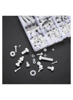 Generic 447 PCS White Nylon Plastic Round Head Screws, Bolts, Nuts, and Washers Assortment Set - Metric Full Threaded Hex Head Screws M2/M2.5/M3/M4/M5/M6 for Home Repairs.  - Image 4