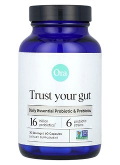 ORA Trust Your Gut Daily Essential Probiotic & Prebiotic 16 Billion 60 Capsules 