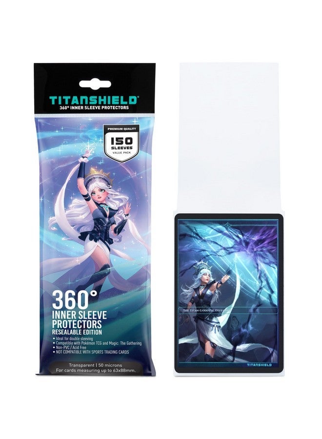 TitanShield Inner Card Sleeves Sealable Version, 360 Protection Perfect Fits for Cards (64x89mm) (150 ct) Compatible with Pokemon, Magic The Gathering MTG, & Flesh & Blood, One Piece - Image 1