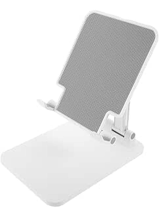 Adjustable Tablet And Phone Stand Foldable Dual Joint Aluminum Alloy Desktop Holder Pearl White - Image 1