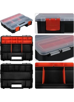 Cyrox Cyrox Plastic Hardware Parts Organizer Work Tools 21 Compartments Wrench Screwdriver Sockets Screw and Small Tools Box 1Pcs  - Image 5
